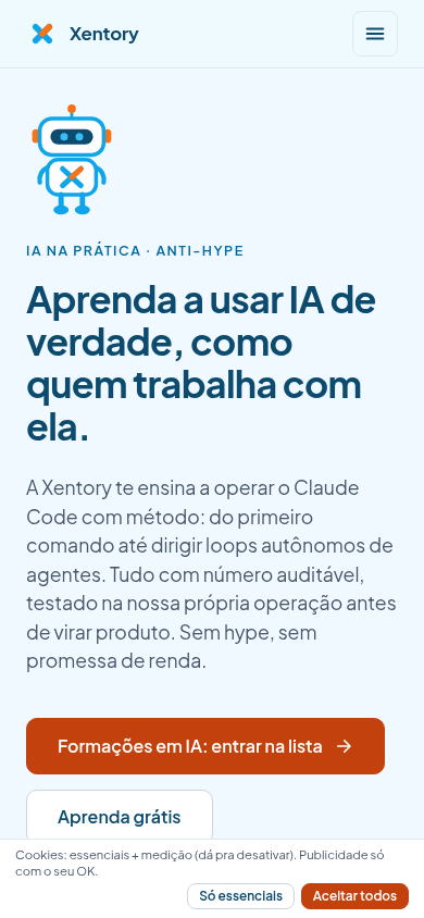 Prévia do site Xentory.com.br